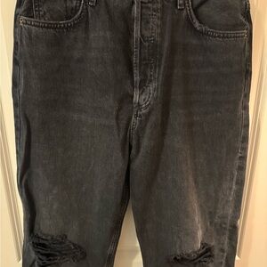Agolde washed black denim